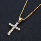 Iced Zircon Cross Necklace