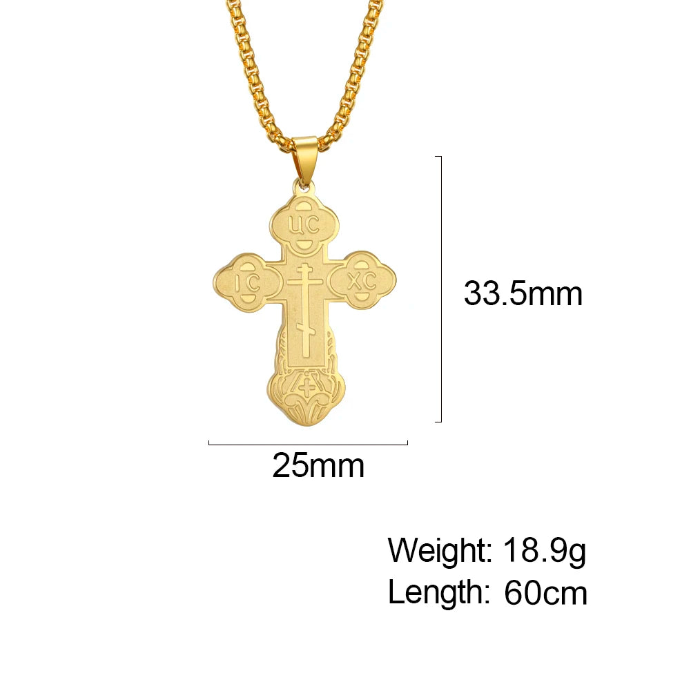 Orthodox Cross Pendant Necklace