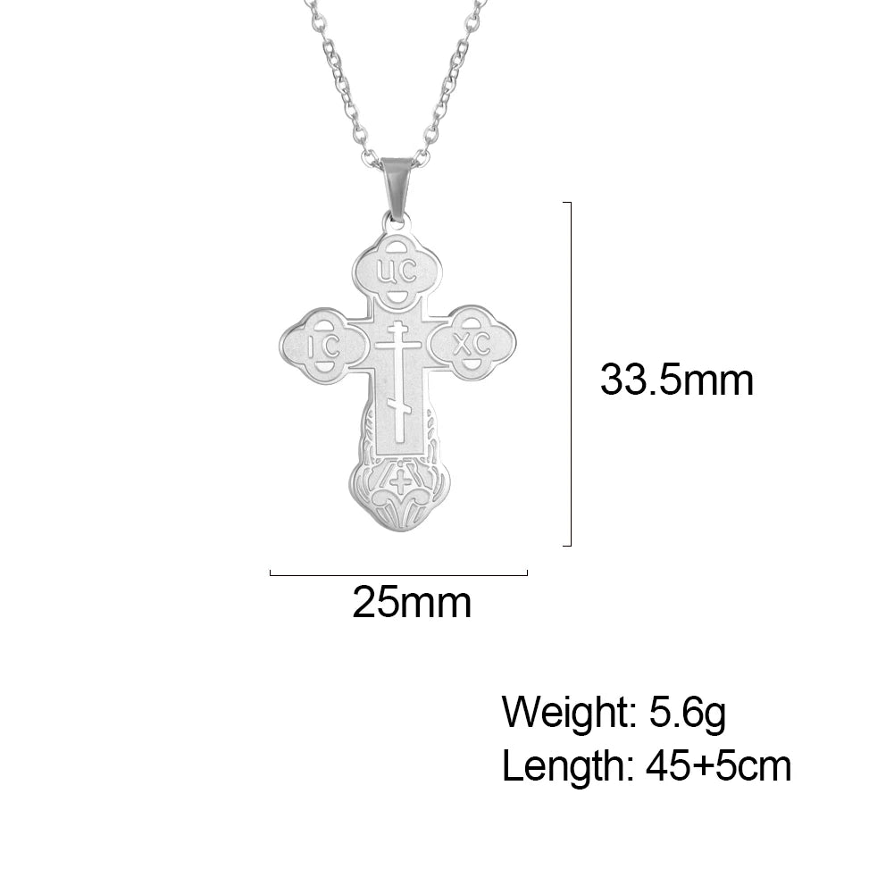 Orthodox Cross Pendant Necklace