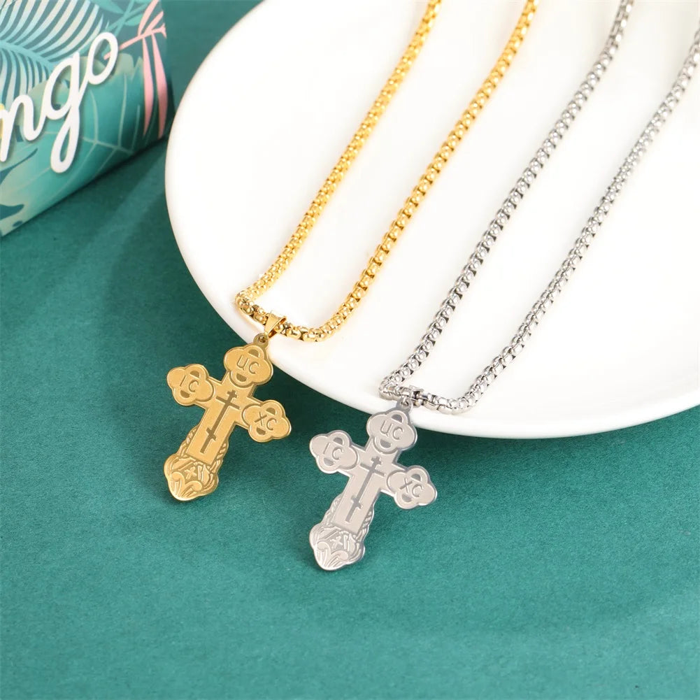 Orthodox Cross Pendant Necklace