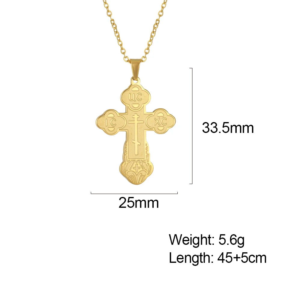 Orthodox Cross Pendant Necklace