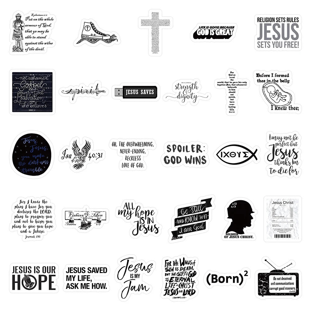 Jesus Phrase Graffiti Stickers
