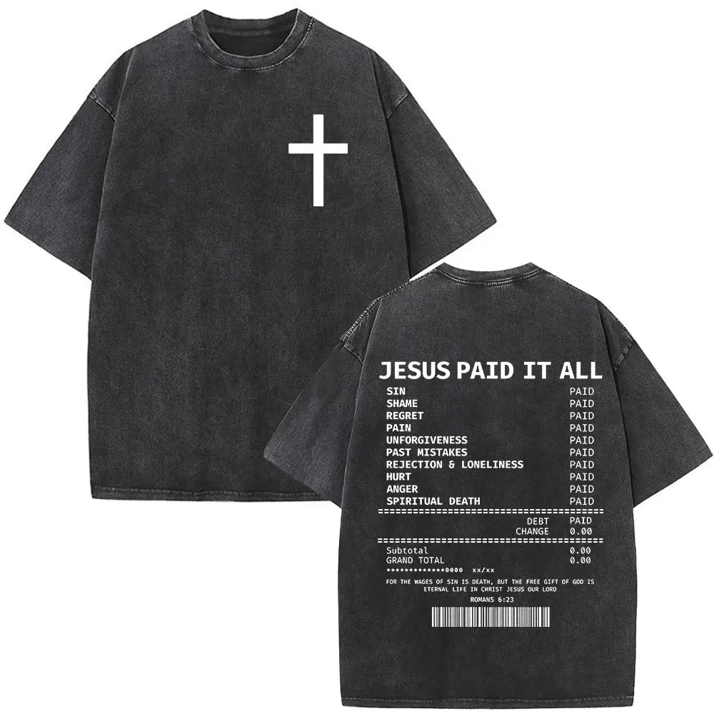 Jesus Faith Overcomes Fear Washed T-Shirt