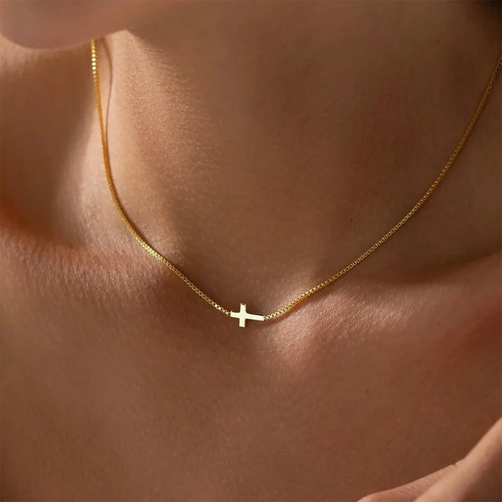 Mini Gold Cross Necklace