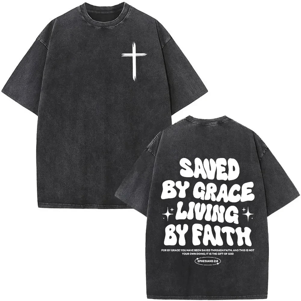 Jesus Faith Overcomes Fear Washed T-Shirt