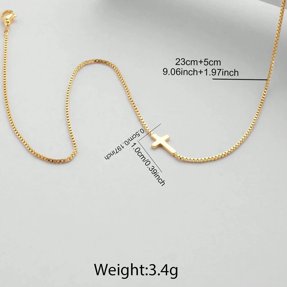 Mini Gold Cross Necklace