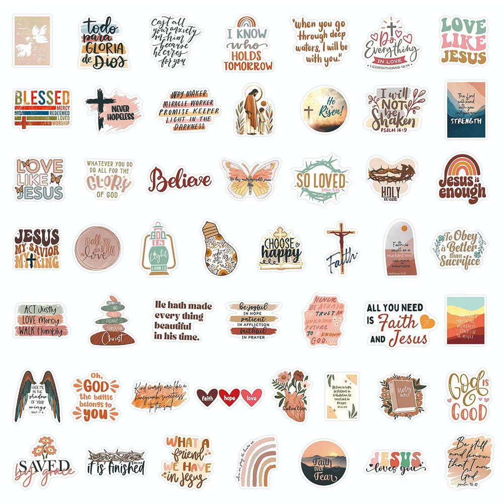 Jesus Phrase Waterproof Stickers