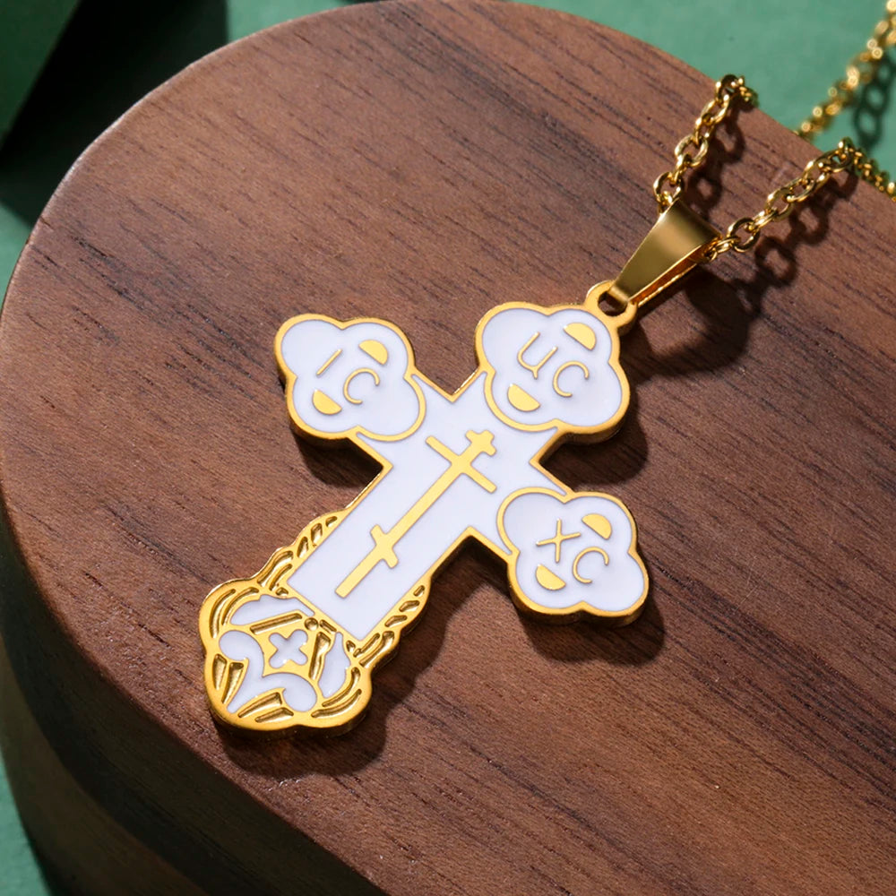 Orthodox Cross Pendant Necklace
