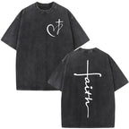 Jesus Faith Overcomes Fear Washed T-Shirt