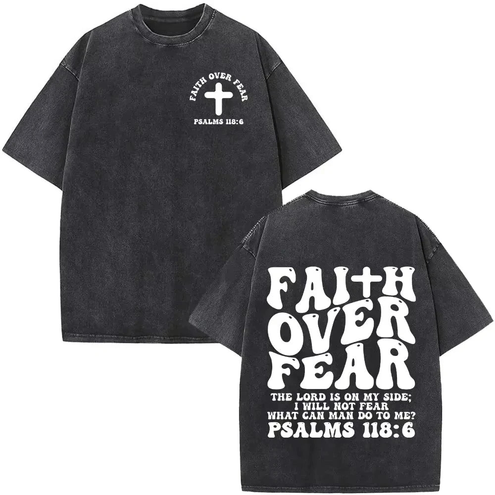 Faith Over Fear Vintage Oversized Tee