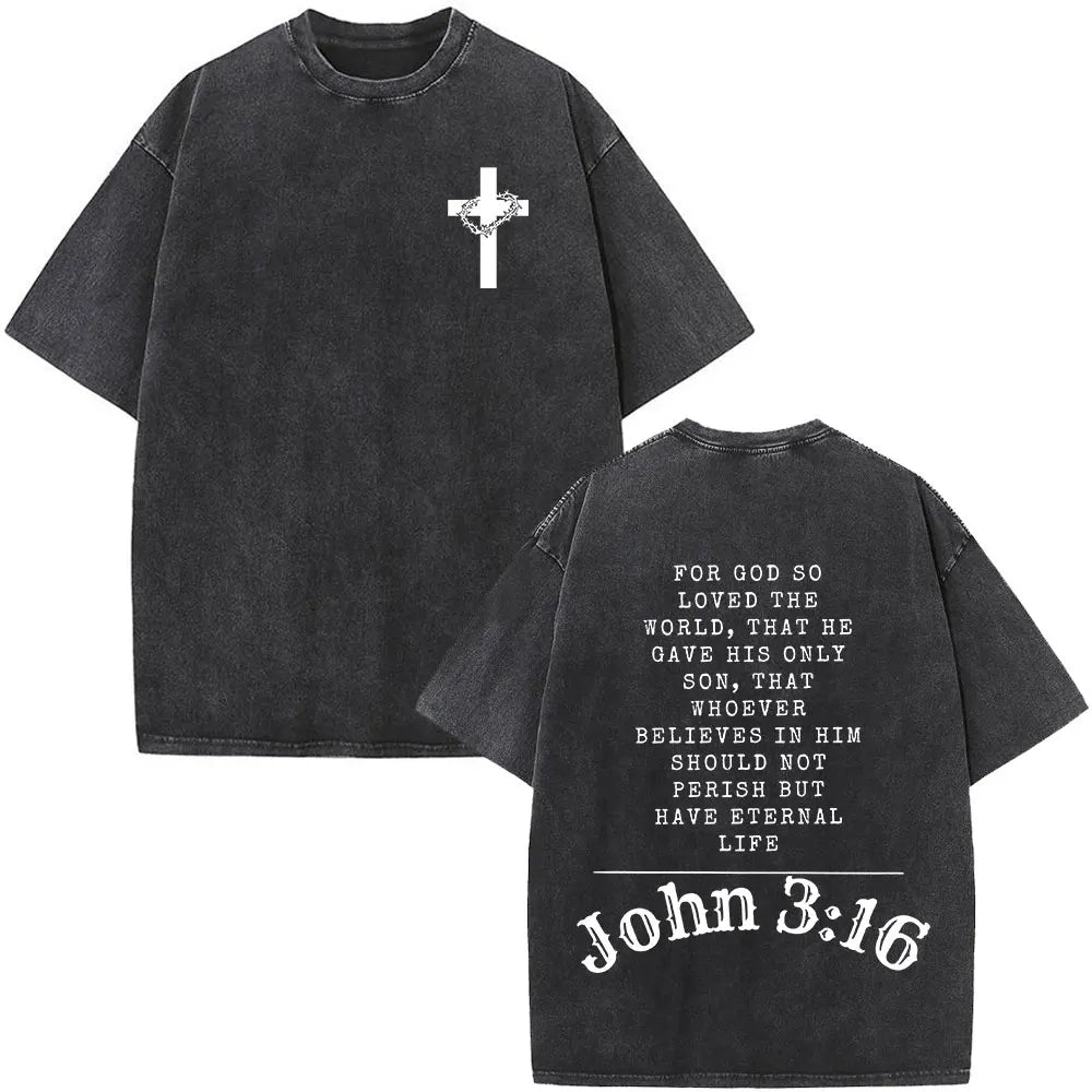 Faith Over Fear Bible Verse Washed Tee