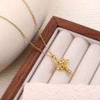 Rotating Crown Cross Necklace