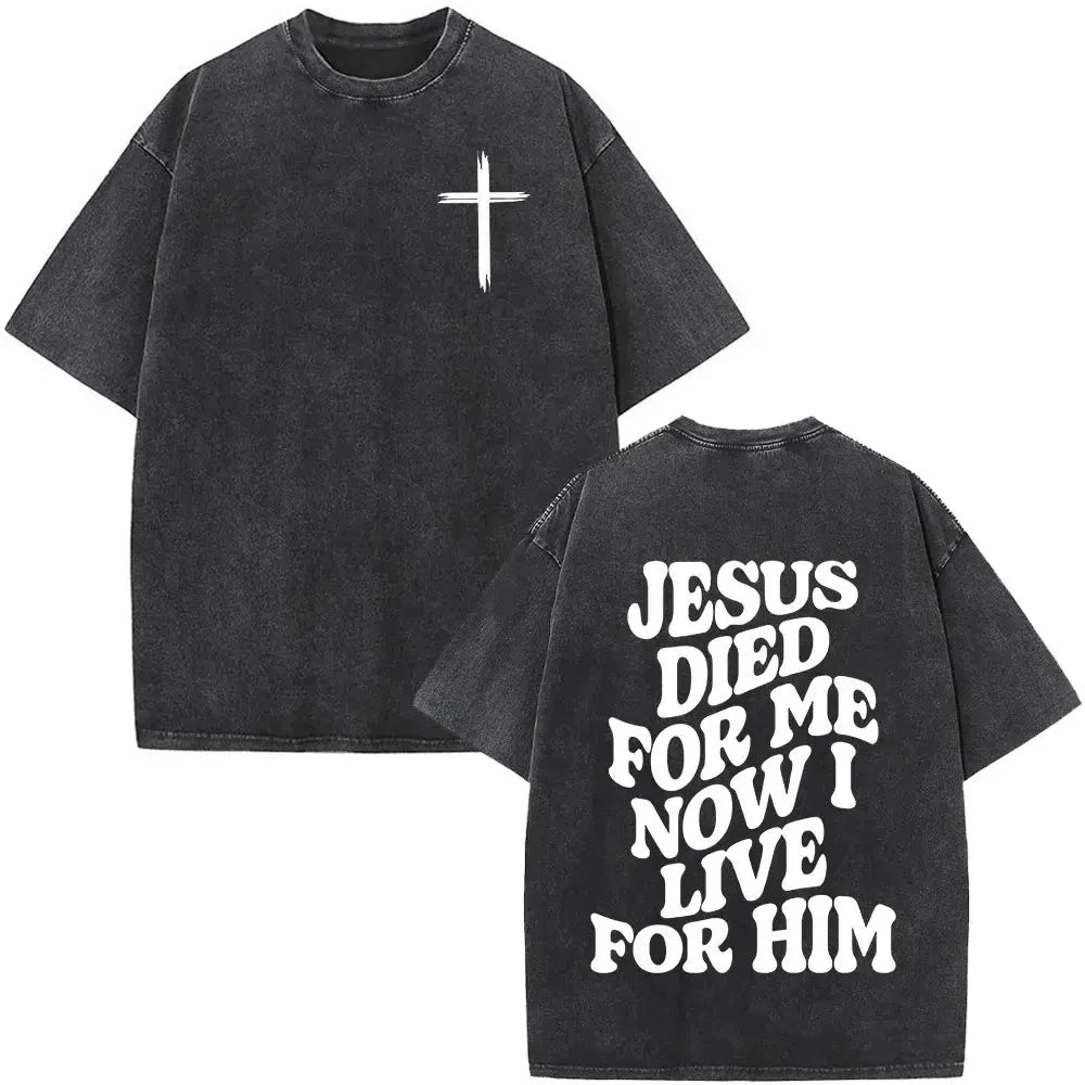 Jesus Faith Overcomes Fear Washed T-Shirt