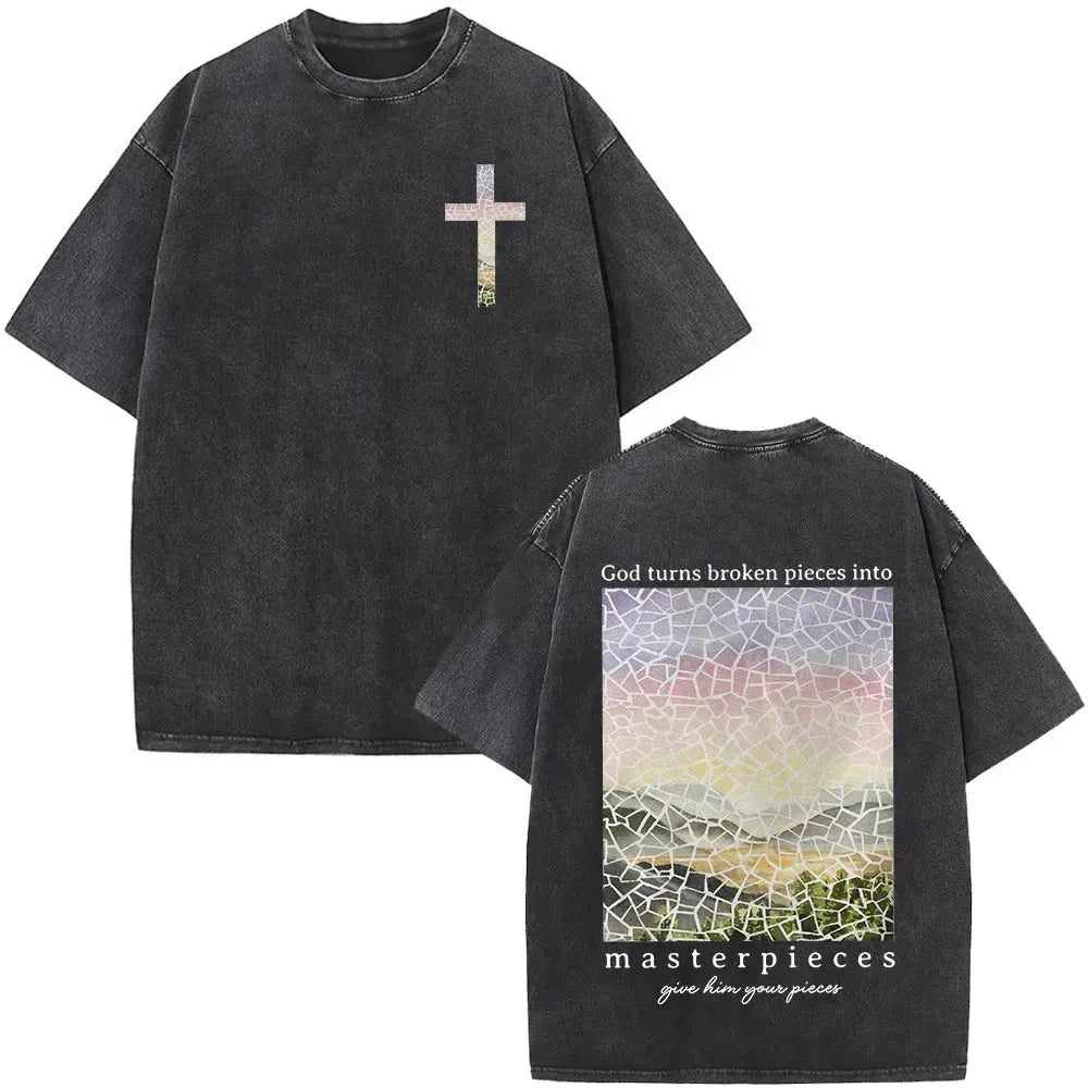 Jesus Faith Overcomes Fear Washed T-Shirt