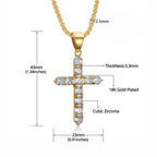 Iced Zircon Cross Necklace