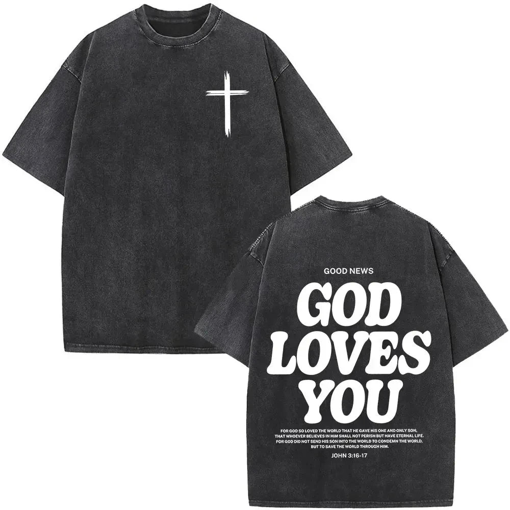 Jesus Faith Overcomes Fear Washed T-Shirt