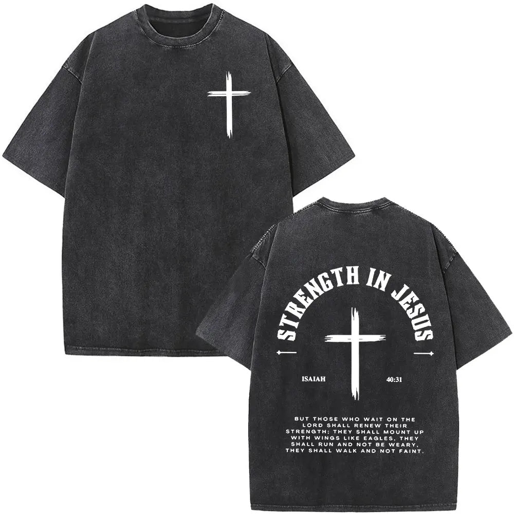 Faith Over Fear Bible Verse Washed Tee