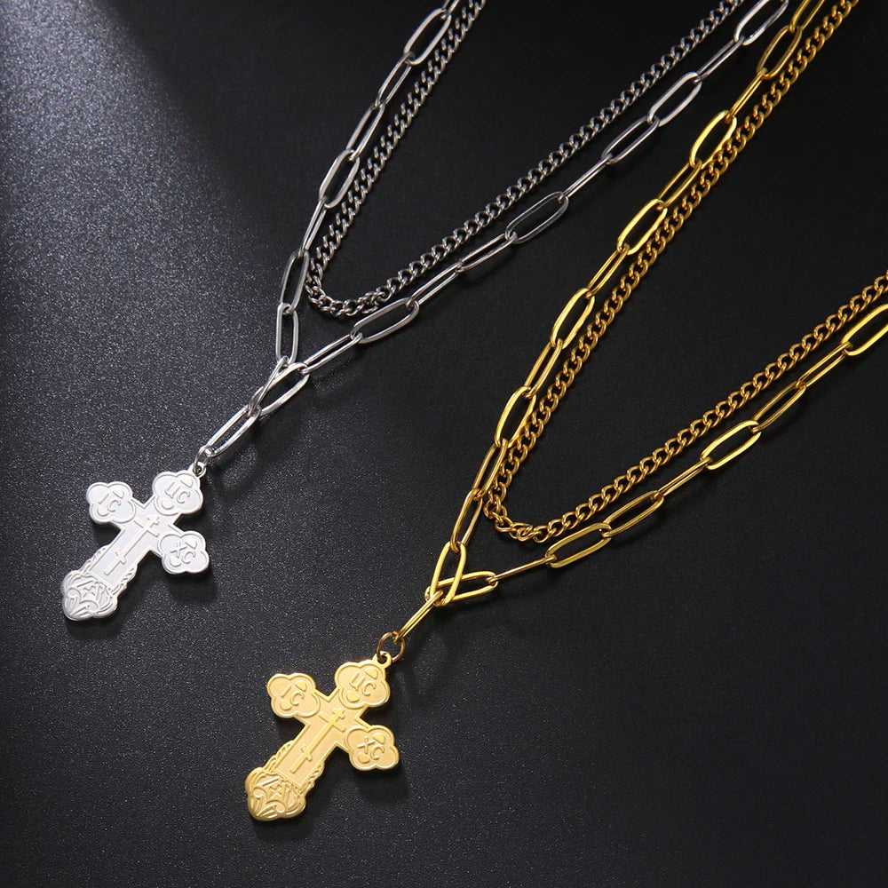 Orthodox Cross Pendant Necklace