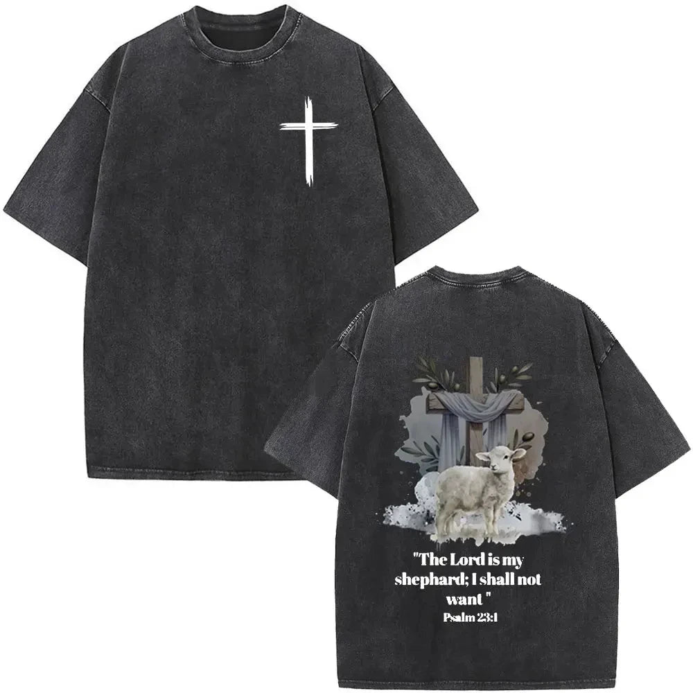 Jesus Faith Overcomes Fear Washed T-Shirt