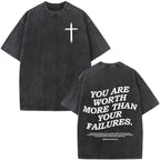 Jesus Faith Overcomes Fear Washed T-Shirt