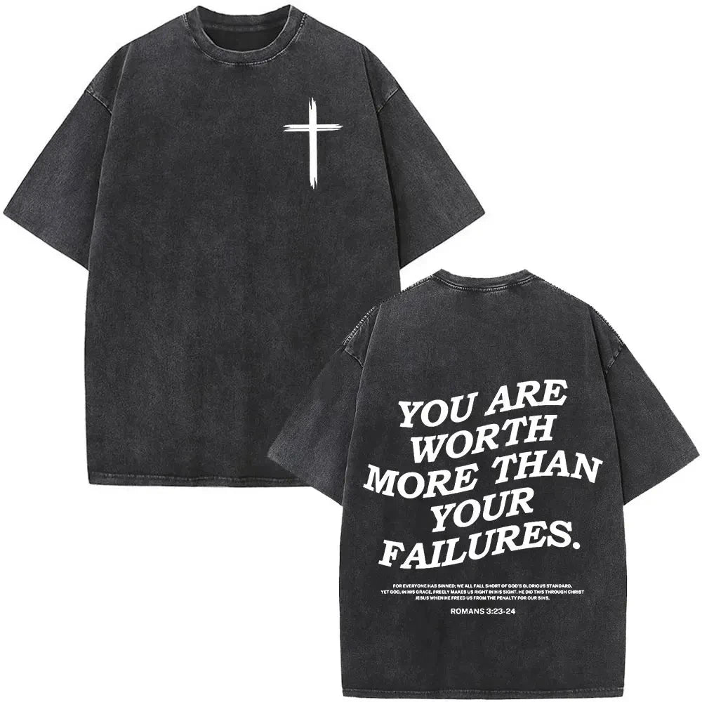 Jesus Faith Overcomes Fear Washed T-Shirt