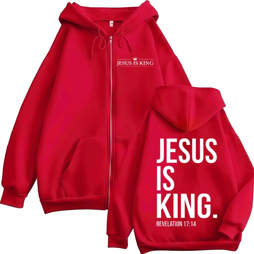Jesus Is King Zip Hoodie