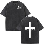 Jesus Faith Overcomes Fear Washed T-Shirt