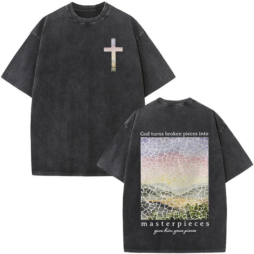 Faith Over Fear Bible Verse Washed Tee