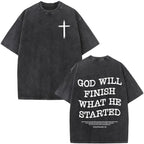 Jesus Faith Overcomes Fear Washed T-Shirt