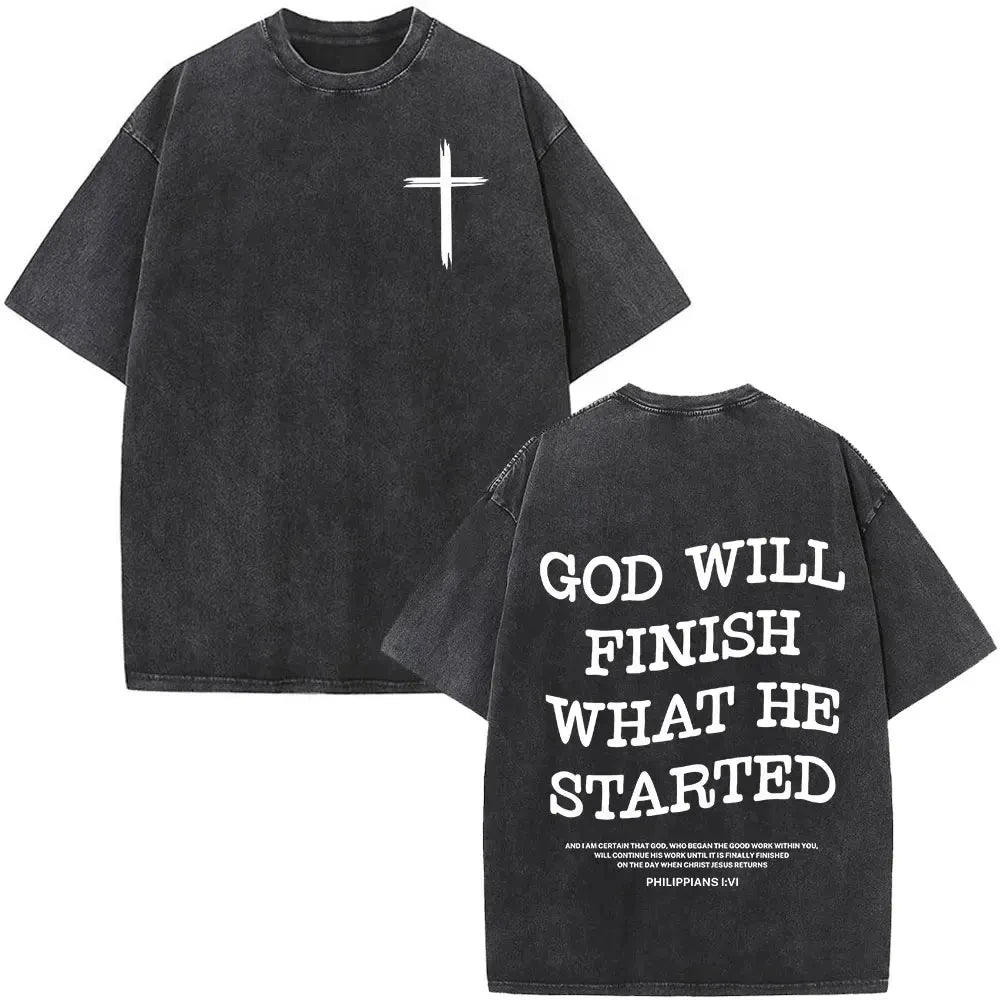 Jesus Faith Overcomes Fear Washed T-Shirt