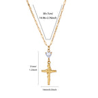 Zircon Cross Flower Necklace