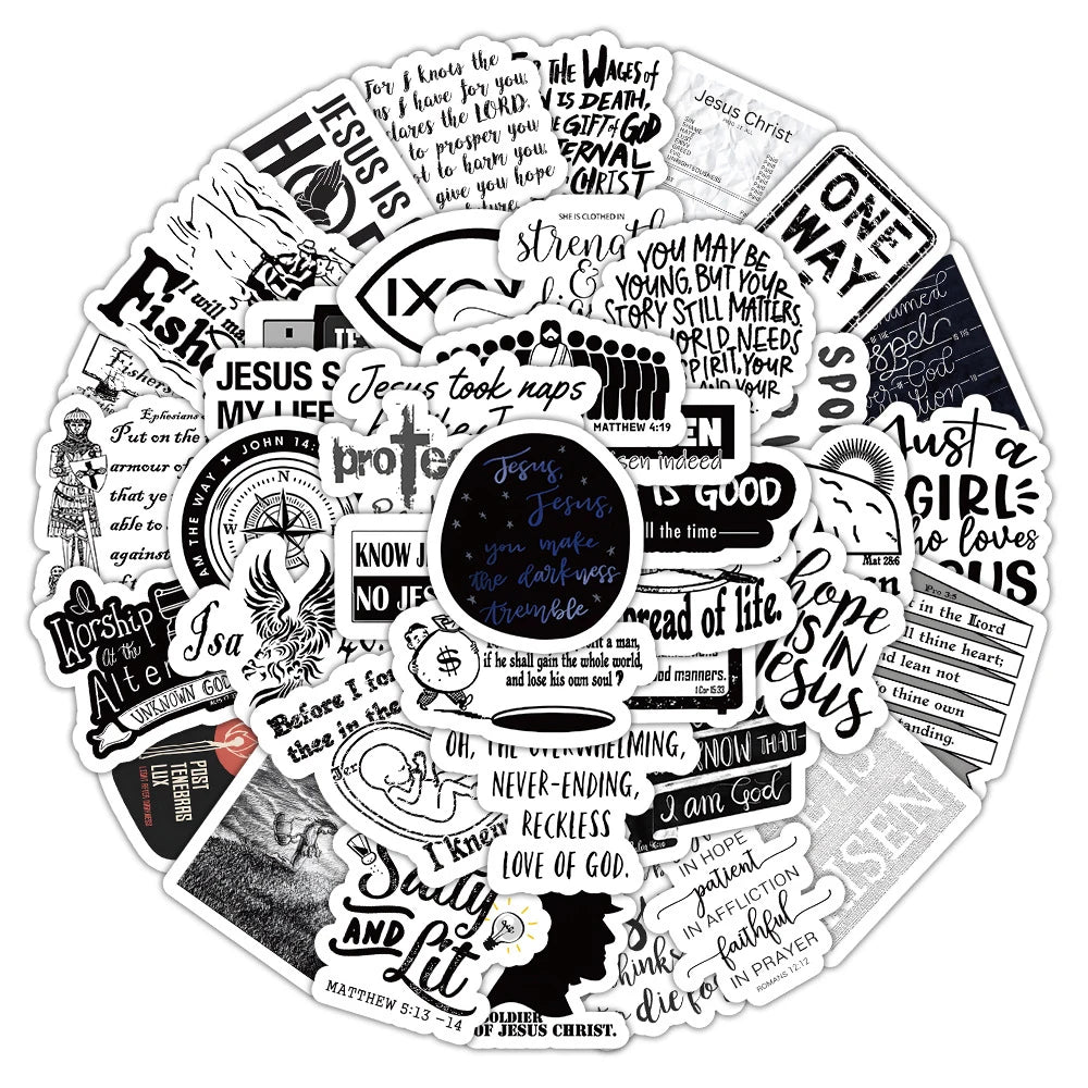 Jesus Phrase Graffiti Stickers
