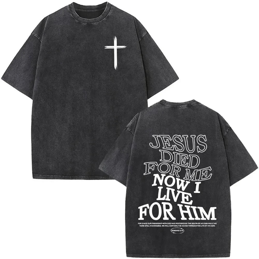 Jesus Faith Overcomes Fear Washed T-Shirt