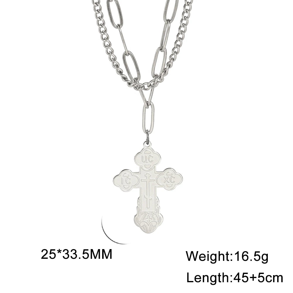 Orthodox Cross Pendant Necklace
