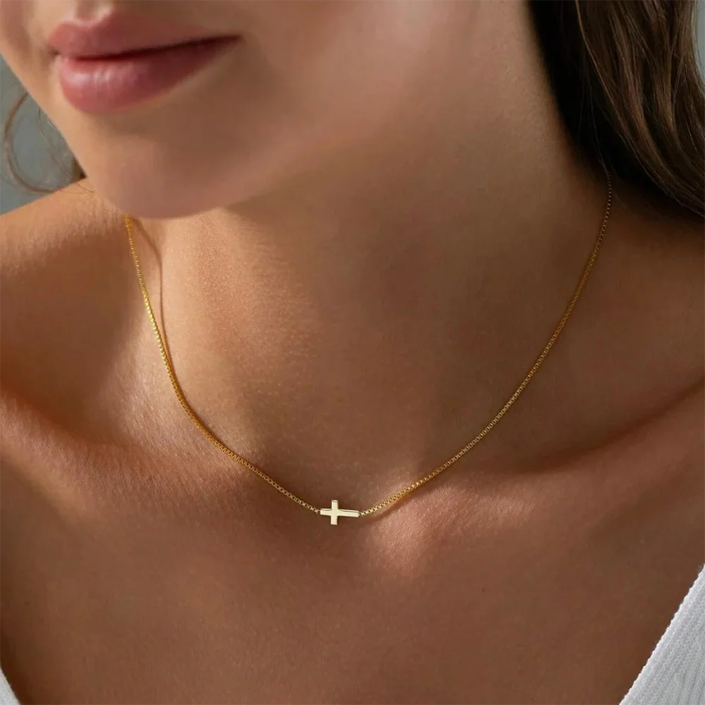 Mini Gold Cross Necklace