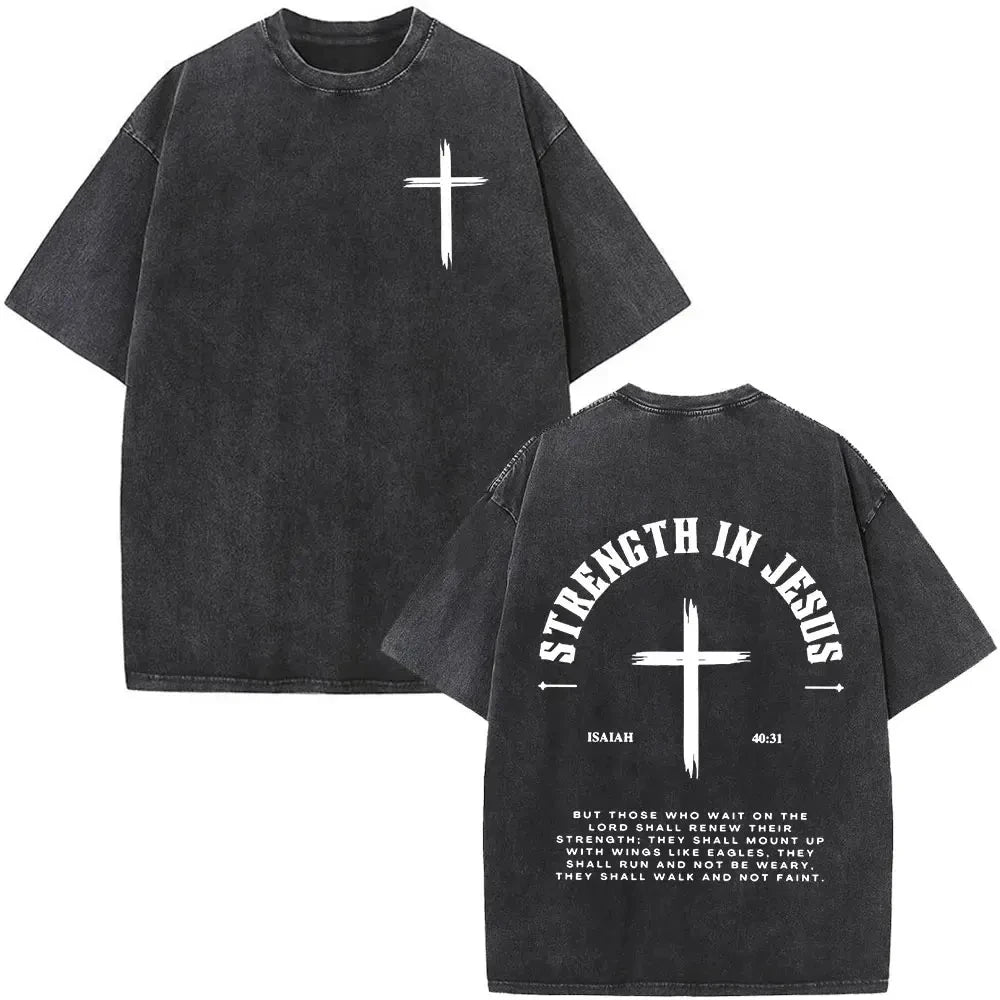 Jesus Faith Overcomes Fear Washed T-Shirt