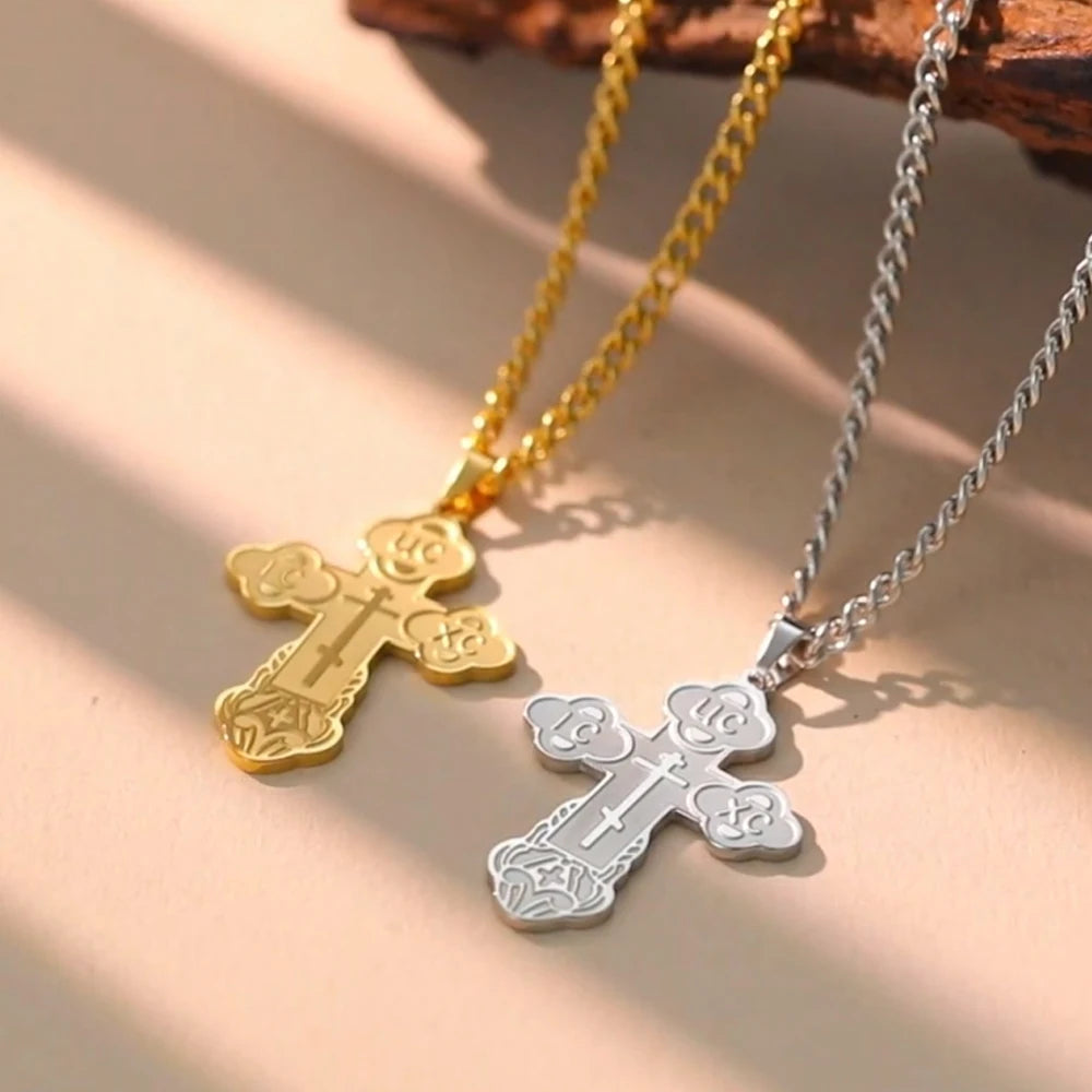Orthodox Cross Pendant Necklace