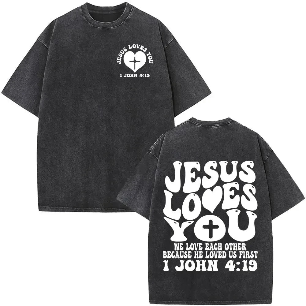 Jesus Faith Overcomes Fear Washed T-Shirt