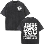Jesus Faith Overcomes Fear Washed T-Shirt