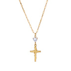 Zircon Cross Flower Necklace