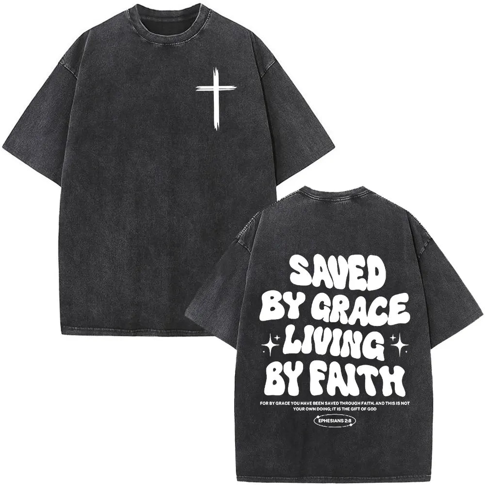 Faith Over Fear Bible Verse Washed Tee