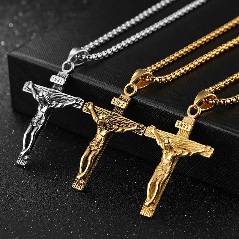 Men’s Stainless Steel Cross Necklace