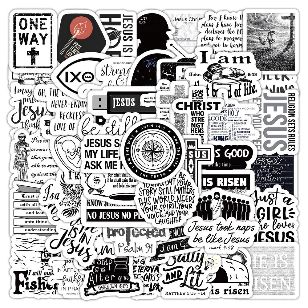 Jesus Phrase Graffiti Stickers