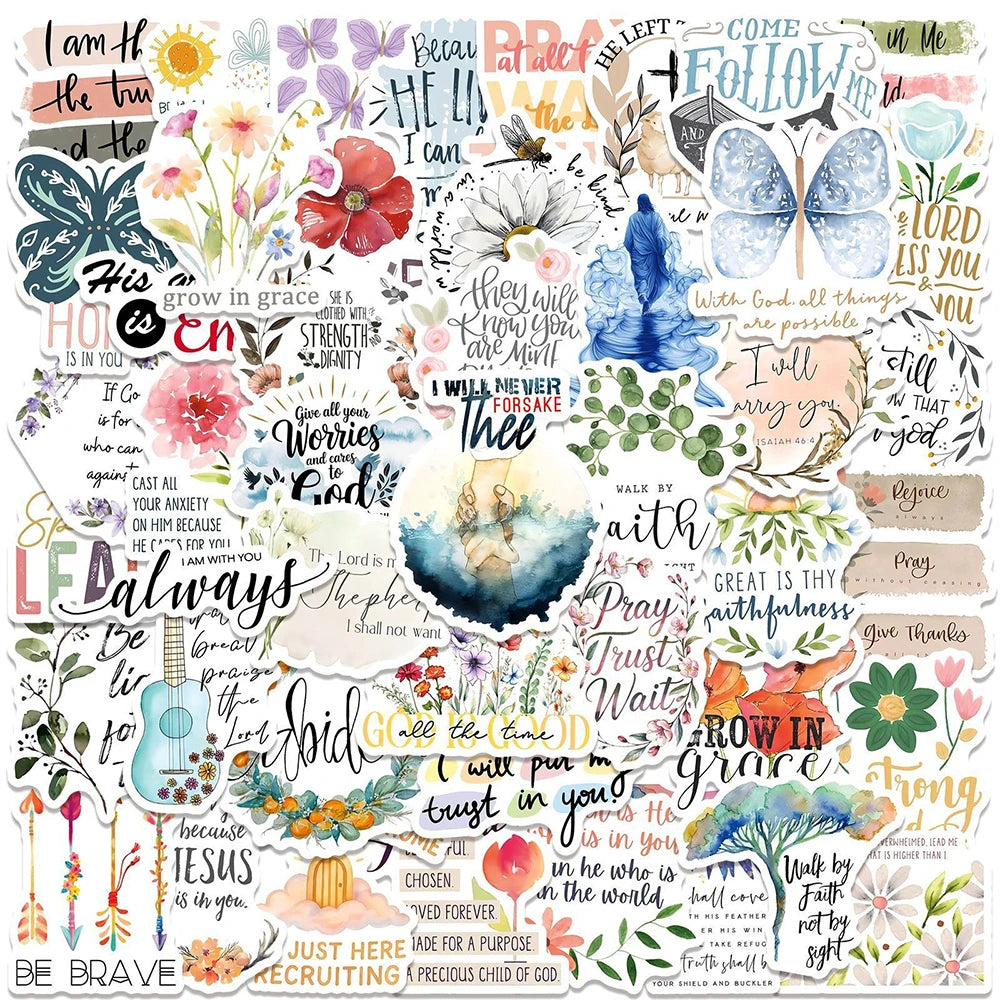 Jesus Phrase Waterproof Stickers