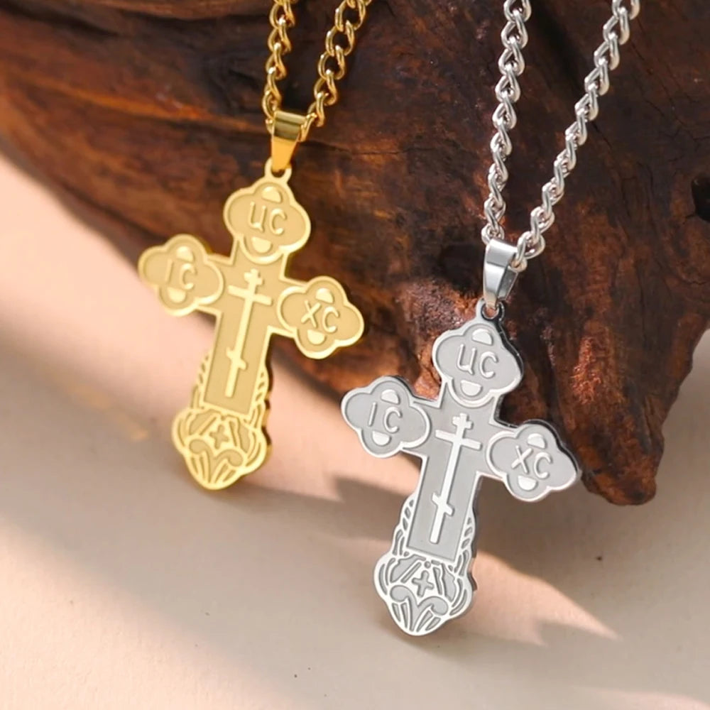 Orthodox Cross Pendant Necklace