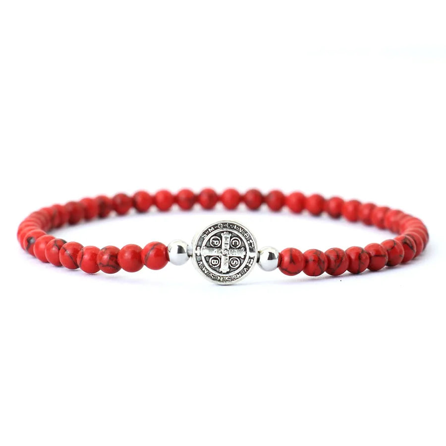 Beaded Jesus Cross Bracelet