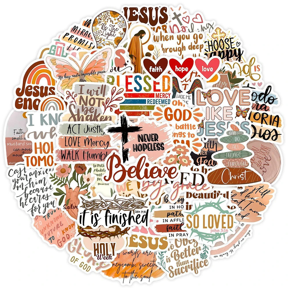 Jesus Phrase Waterproof Stickers
