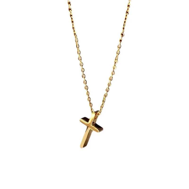 Gold Stainless Steel Cross Necklace