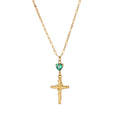 Zircon Cross Flower Necklace