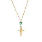 Zircon Cross Flower Necklace